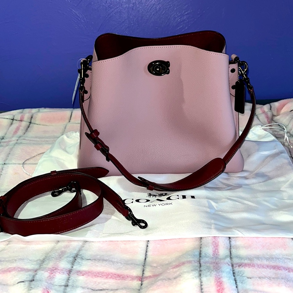 Coach Willow Shoulder Bag In Color Block Ice Purple Multi